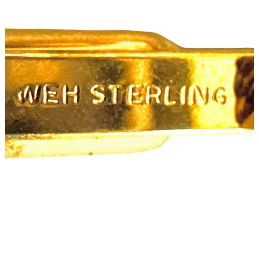 Walter E Hayward WEH Gold over Sterling blue  Mosaic Gemstones Cufflinks